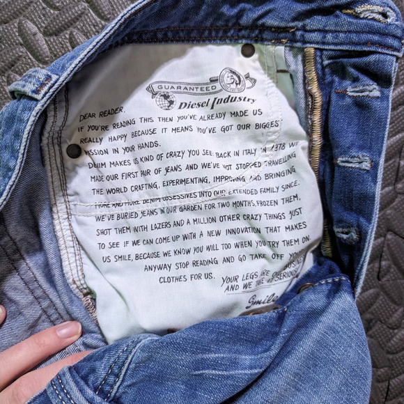 Men's Vintage Diesel Jeans Diesel Industry Distressed Denim, Size 31W/30L - Picture 5 of 8